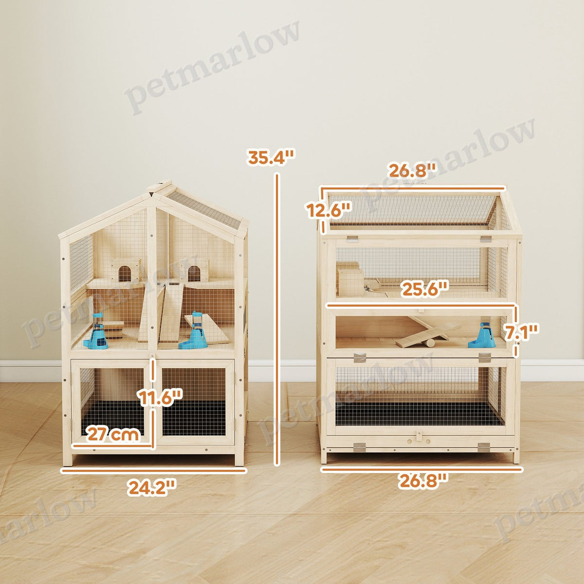 Large 3-Tier Hamster Cage with Pull-Out Tray and Openable Top – view 5