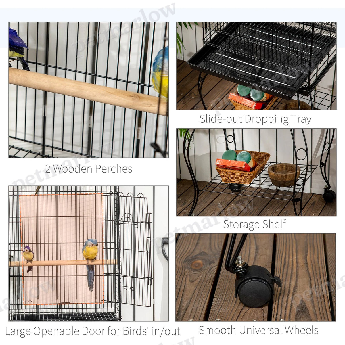 Large Bird Cage with Openable Top for Cockatiels and Sun Conures – view 4