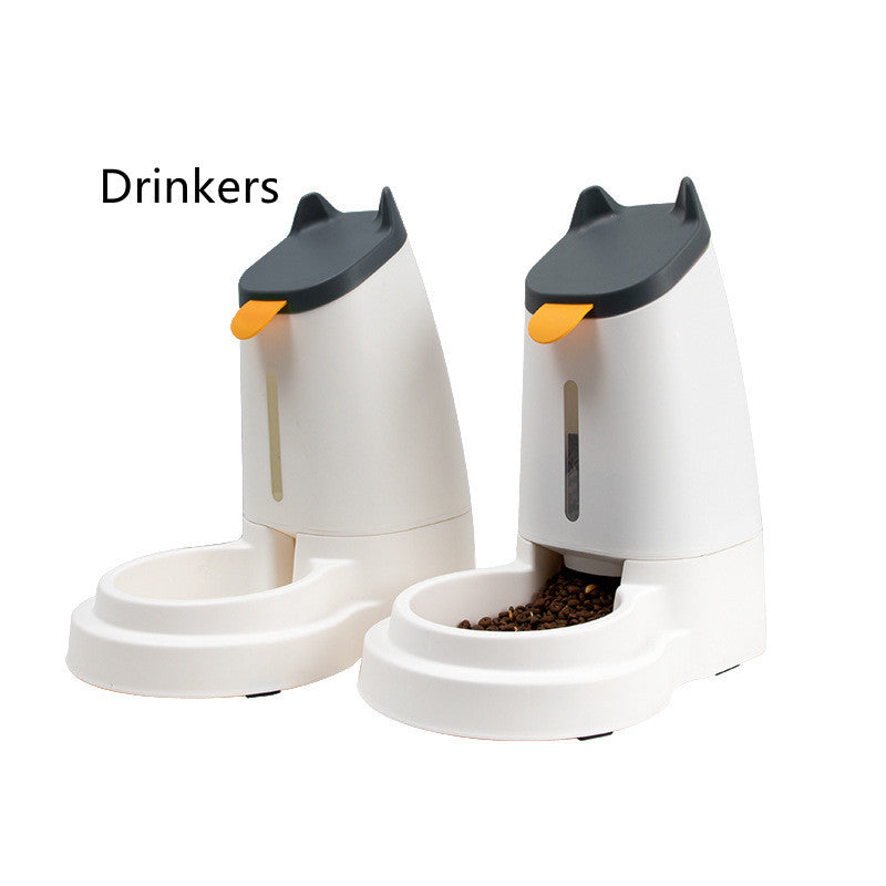 Large Capacity Pet Feeder For Home Use – Grey Black / Water dispenser