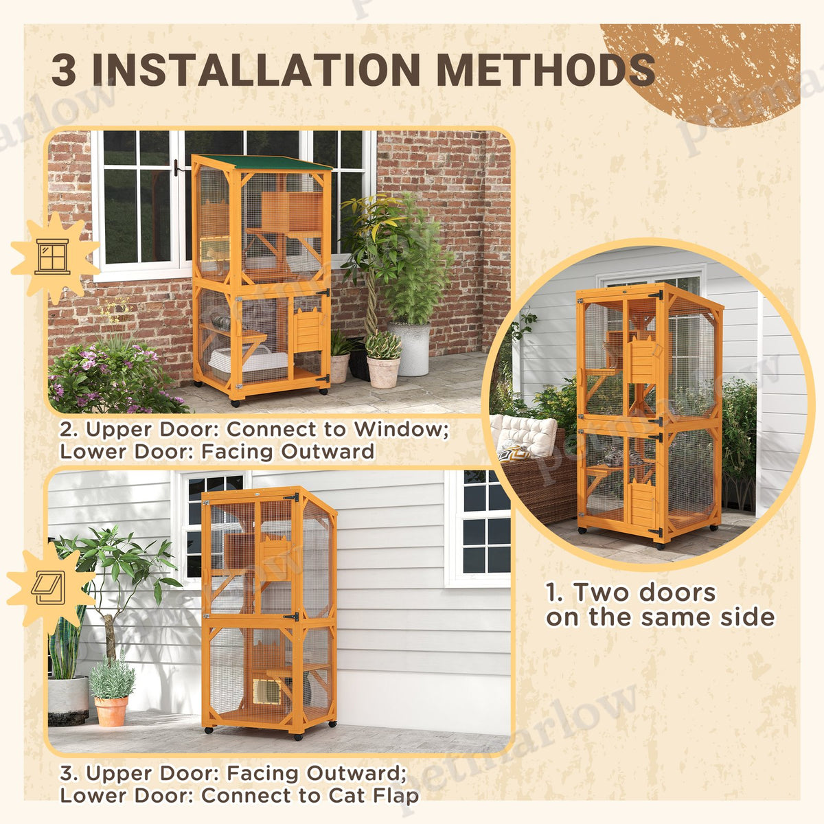 Large Cat House for 1-3 Cats on Wheels – view 6