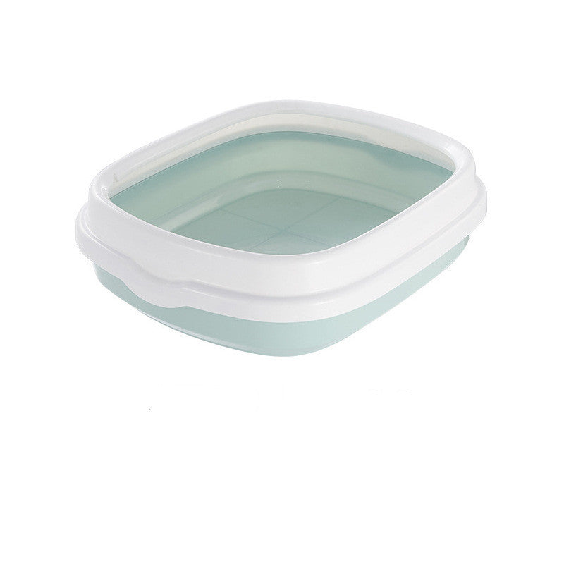 Large Cat Litter Box Detachable Anti-splashing Cat Litter Box Cat Pet Supplies – Blue / Small basin