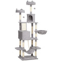 Large Cat Tree with Scratching Posts and Hammocks – Light Grey