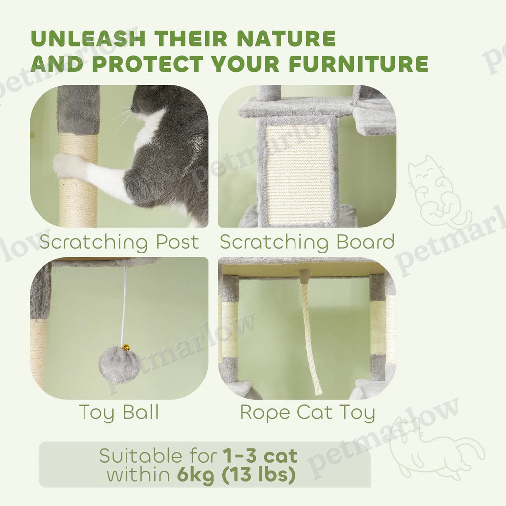 Large Cat Tree with Scratching Posts and Hammocks – view 5