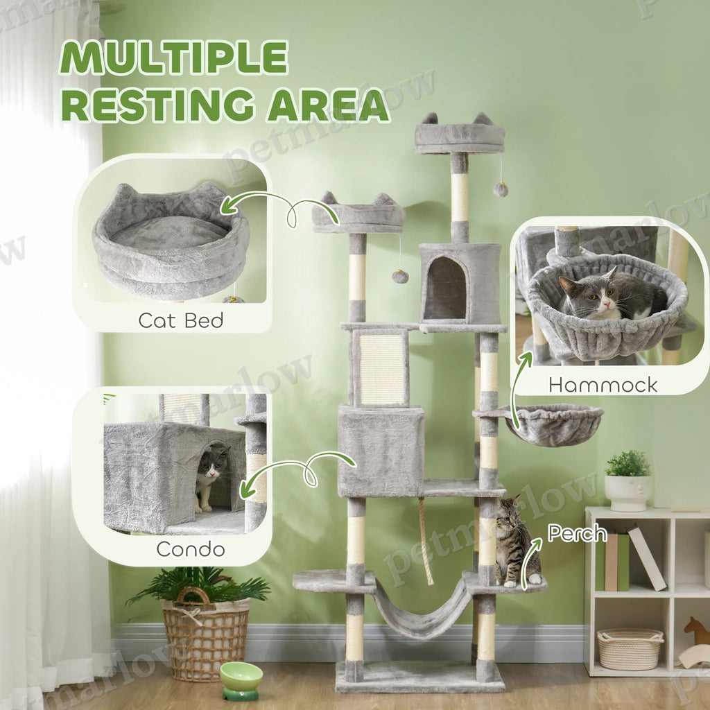 Large Cat Tree with Scratching Posts and Hammocks – view 6