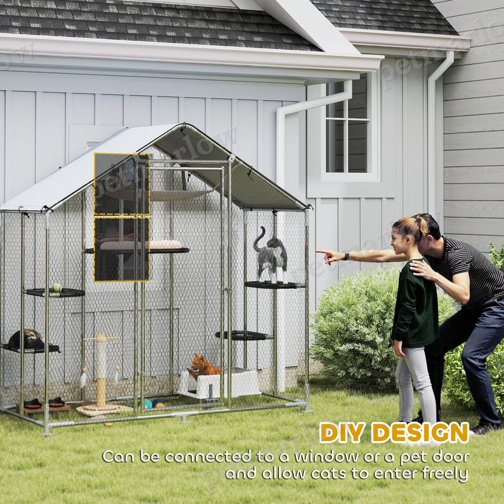 Large Walk-in Cat Enclosure with Adjustable Platforms – view 4