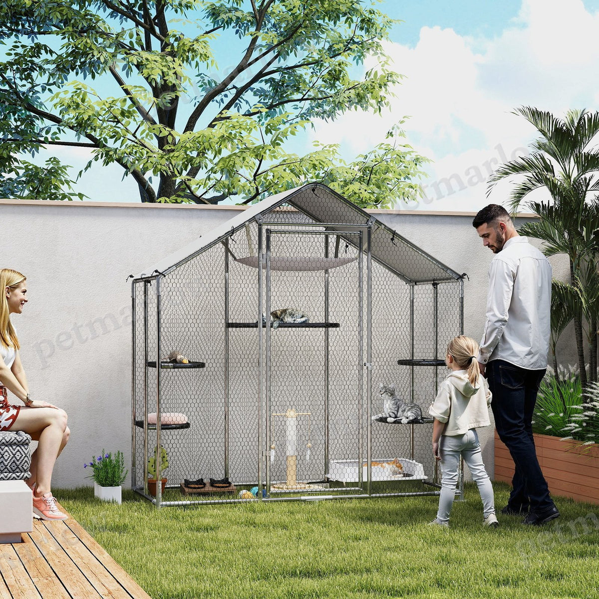 Large Walk-in Cat Enclosure with Adjustable Platforms – view 5