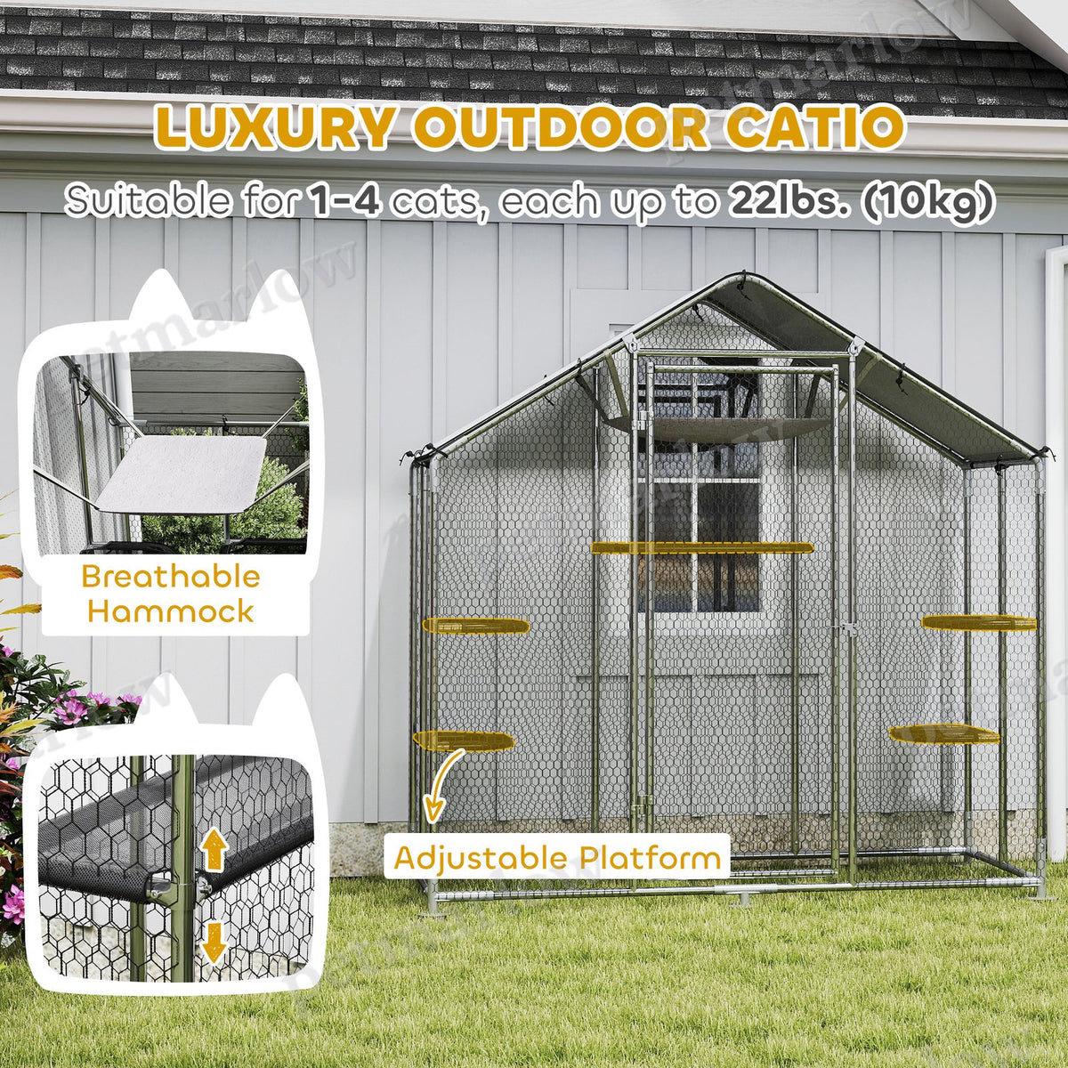 Large Walk-in Cat Enclosure with Adjustable Platforms – view 6