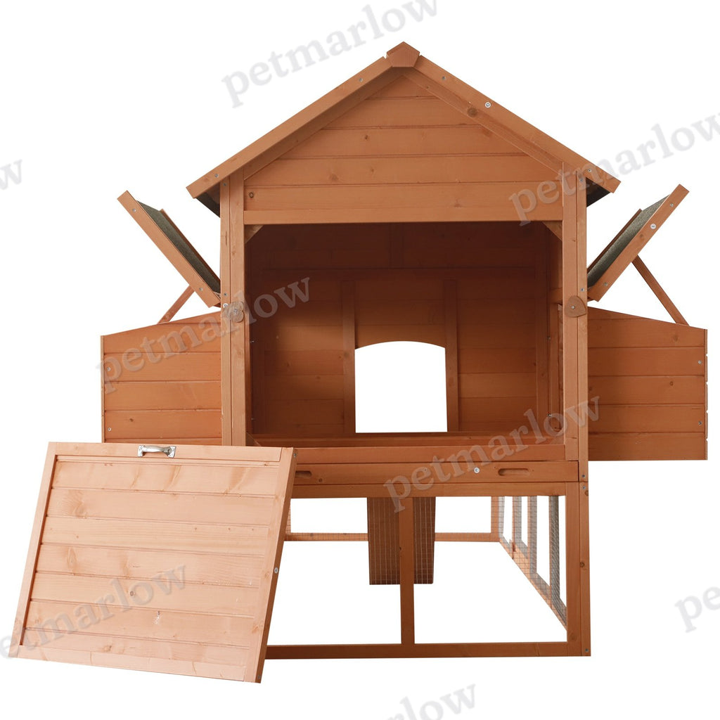 Large Chicken Coop with Nesting Box and Outdoor Run – view 6