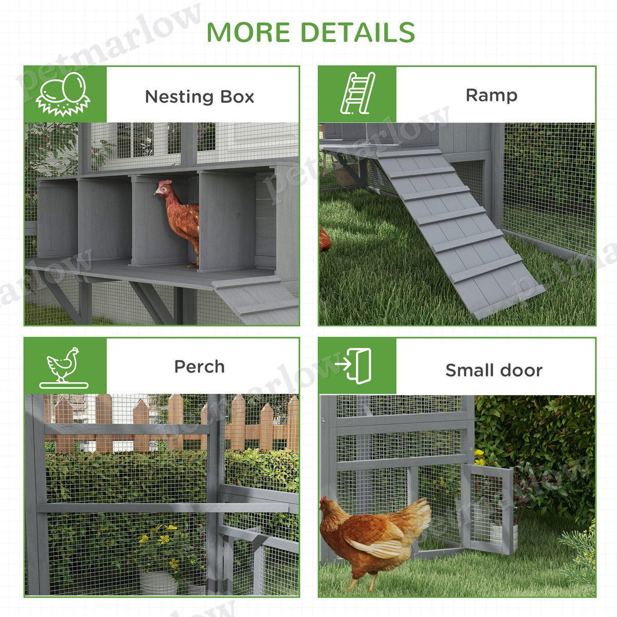 Large Chicken Coop with Nesting Box for 8-12 Chickens – view 4