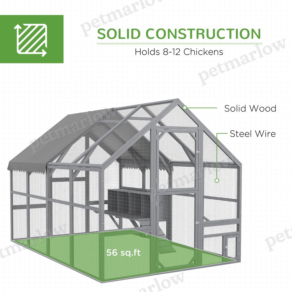 Large Chicken Coop with Nesting Box for 8-12 Chickens – view 5