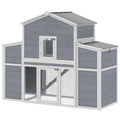 Large Chicken Coop with Nesting Boxes and Removable Tray – Gray / 970x330x700 mm