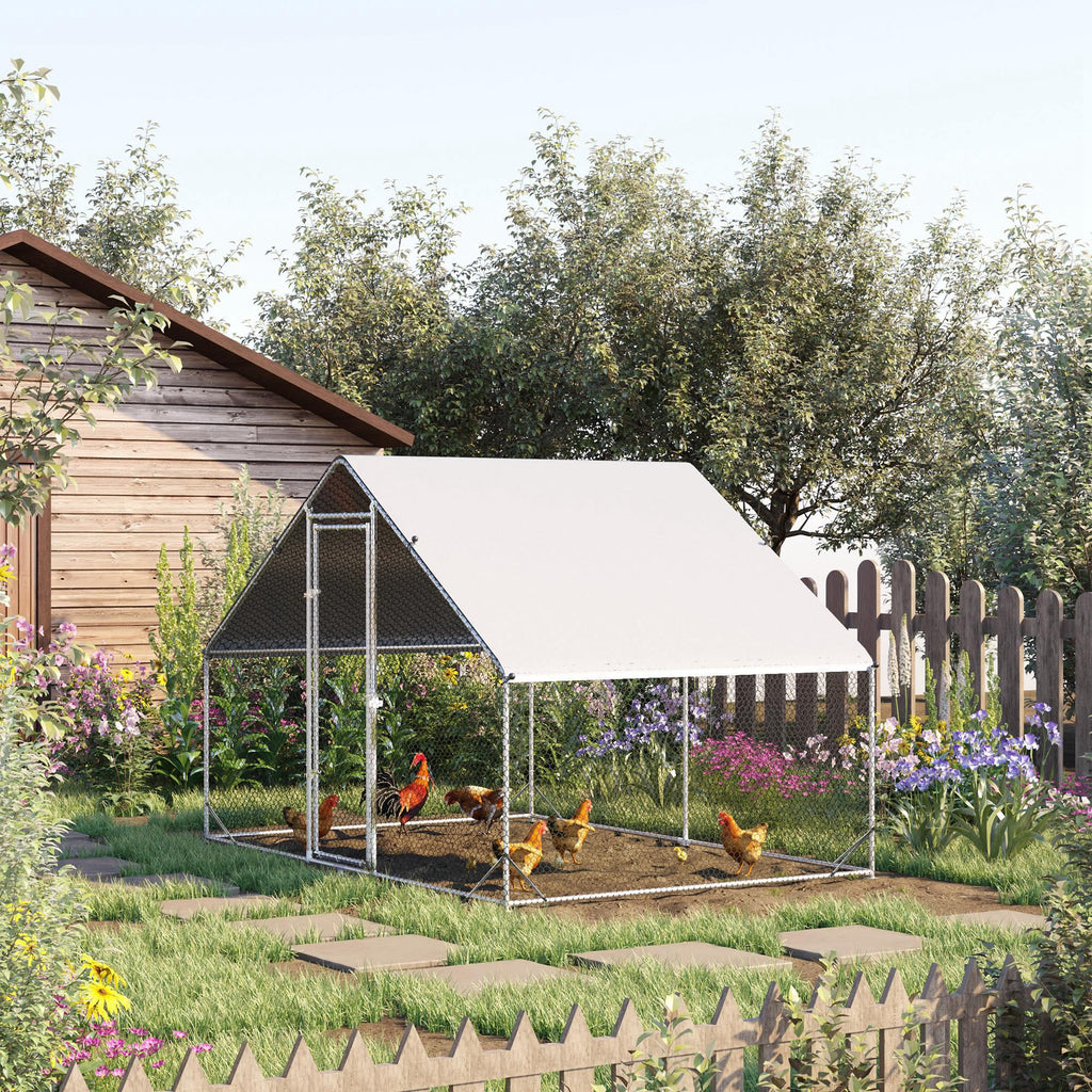 Large Chicken Coop with Waterproof Cover for Poultry