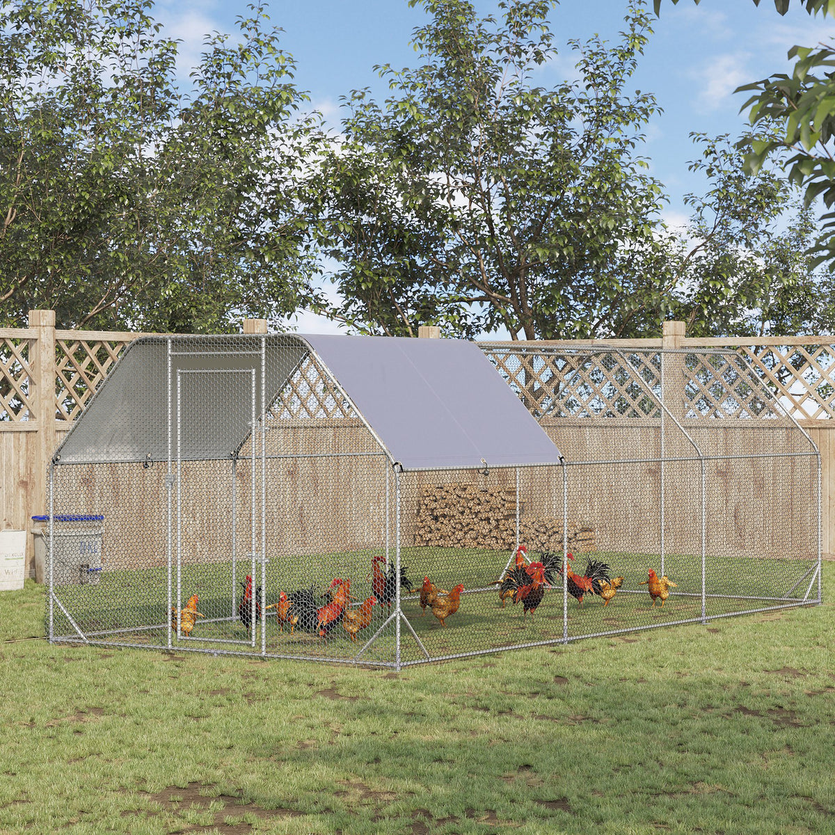 Large Chicken Coop with Waterproof Cover for Poultry