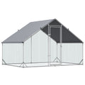 Large Chicken Coop with Waterproof Cover for Poultry – Silver / 1980x280x160 mm