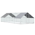 Large Chicken Coop with Waterproof Cover for Poultry – Silver / 2030x380x170 mm