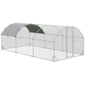 Large Chicken Coop with Waterproof Cover for Poultry – Silver / 1950x400x190 mm