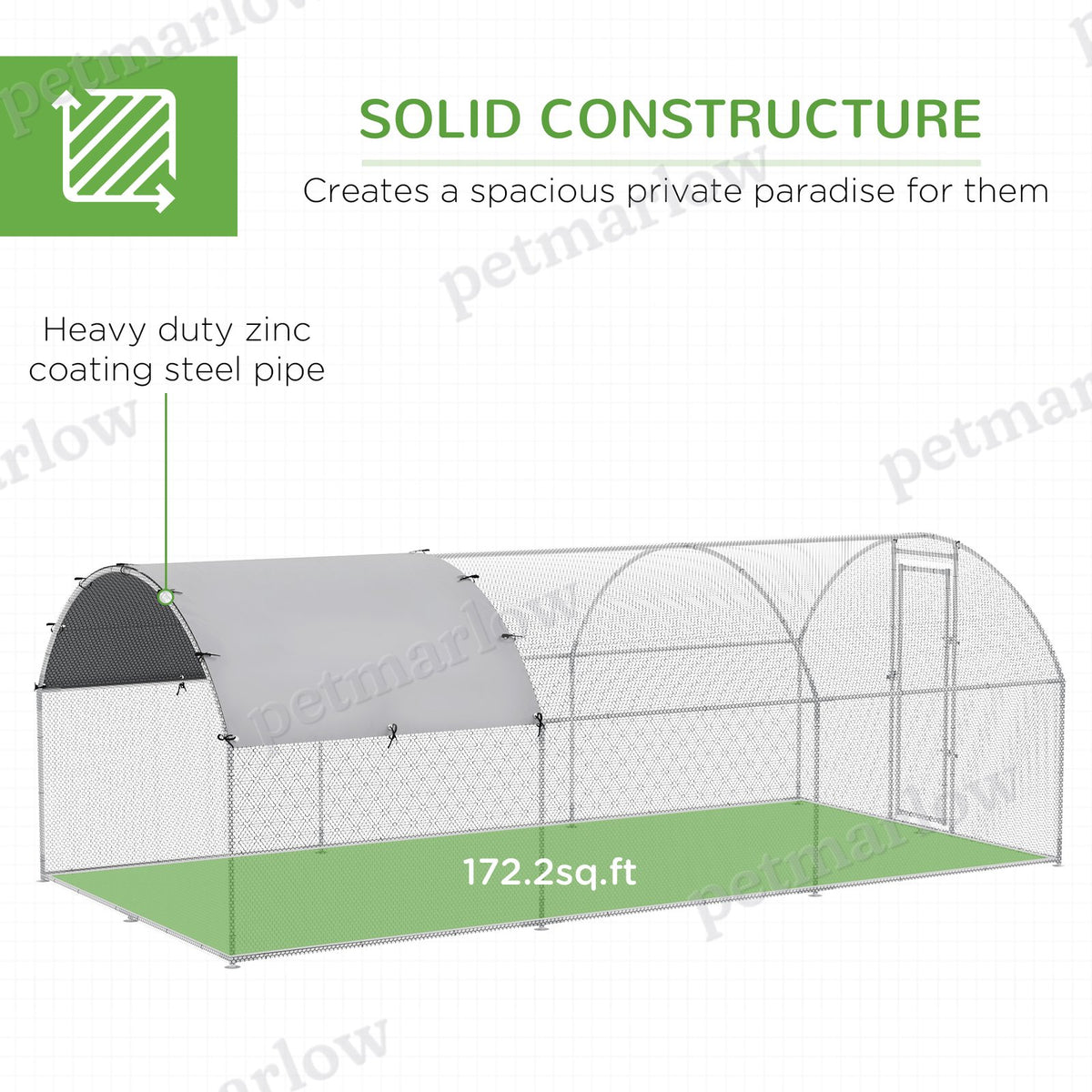 Large Chicken Coop with Waterproof Cover for Poultry – view 3