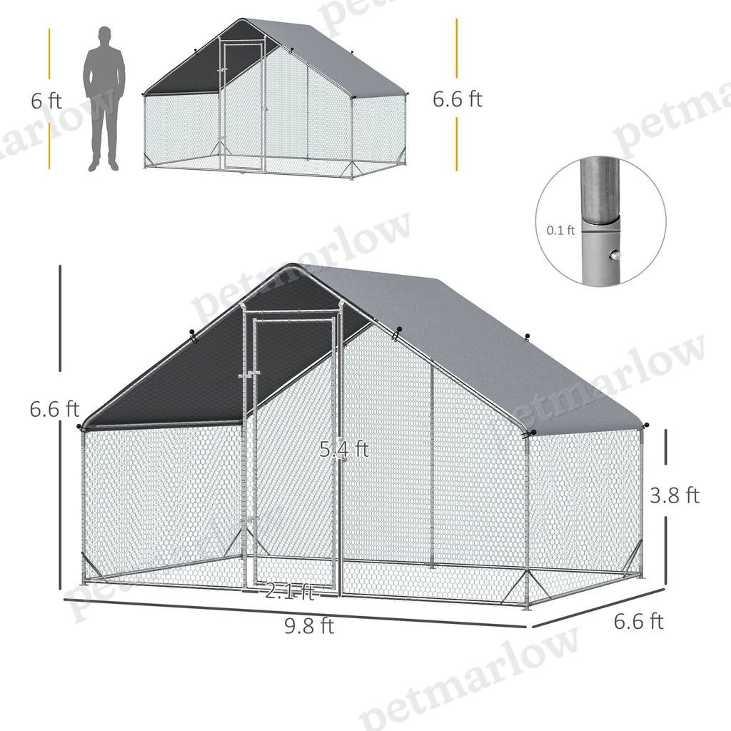 Large Chicken Coop with Waterproof Cover for Poultry – view 6