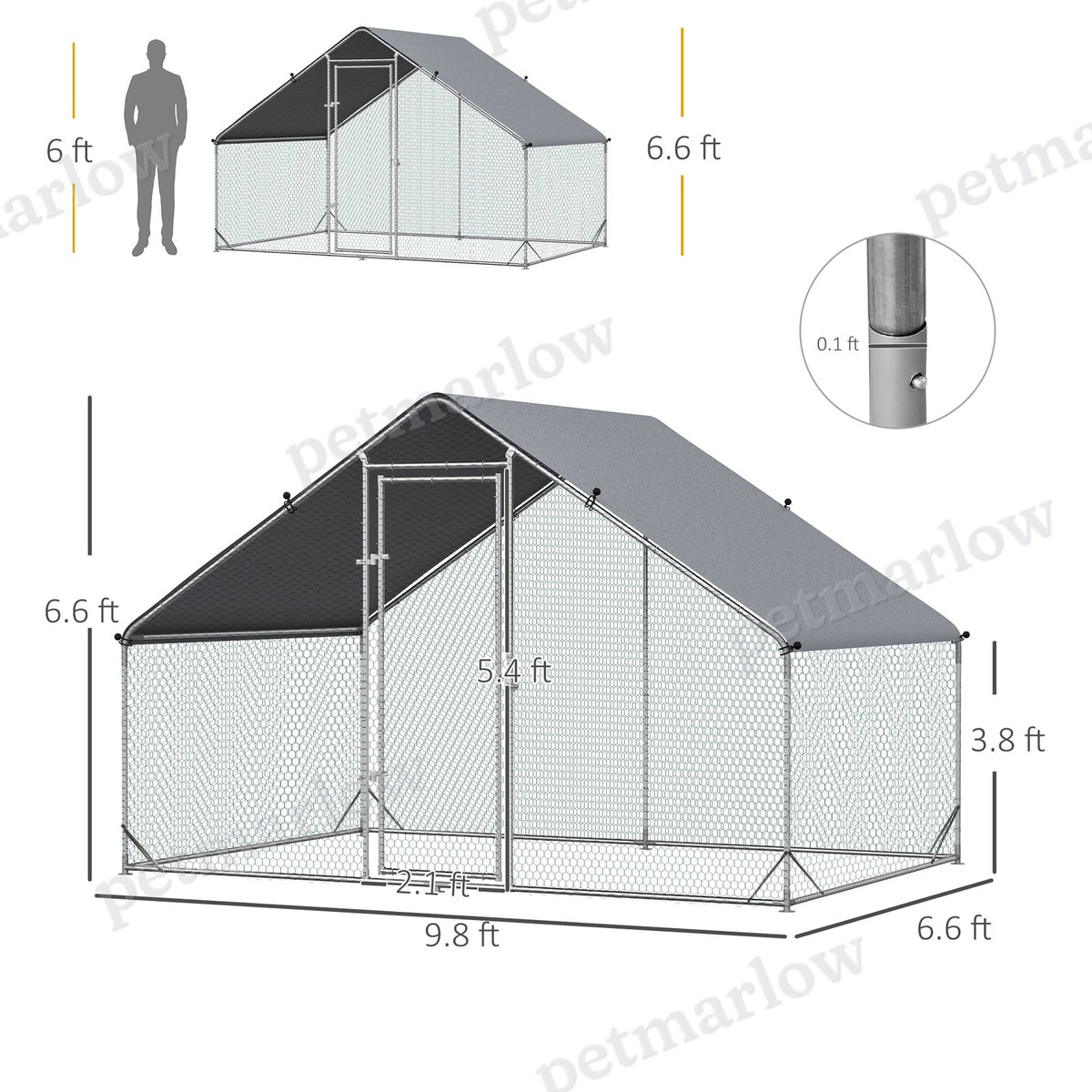 Large Chicken Coop with Waterproof Cover for Poultry – view 6