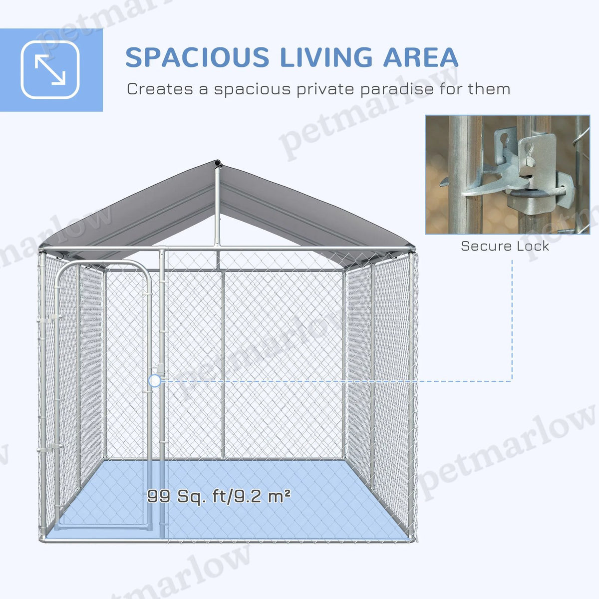 Large Dog Kennel Outdoor Playpen with Canopy Cover – view 6