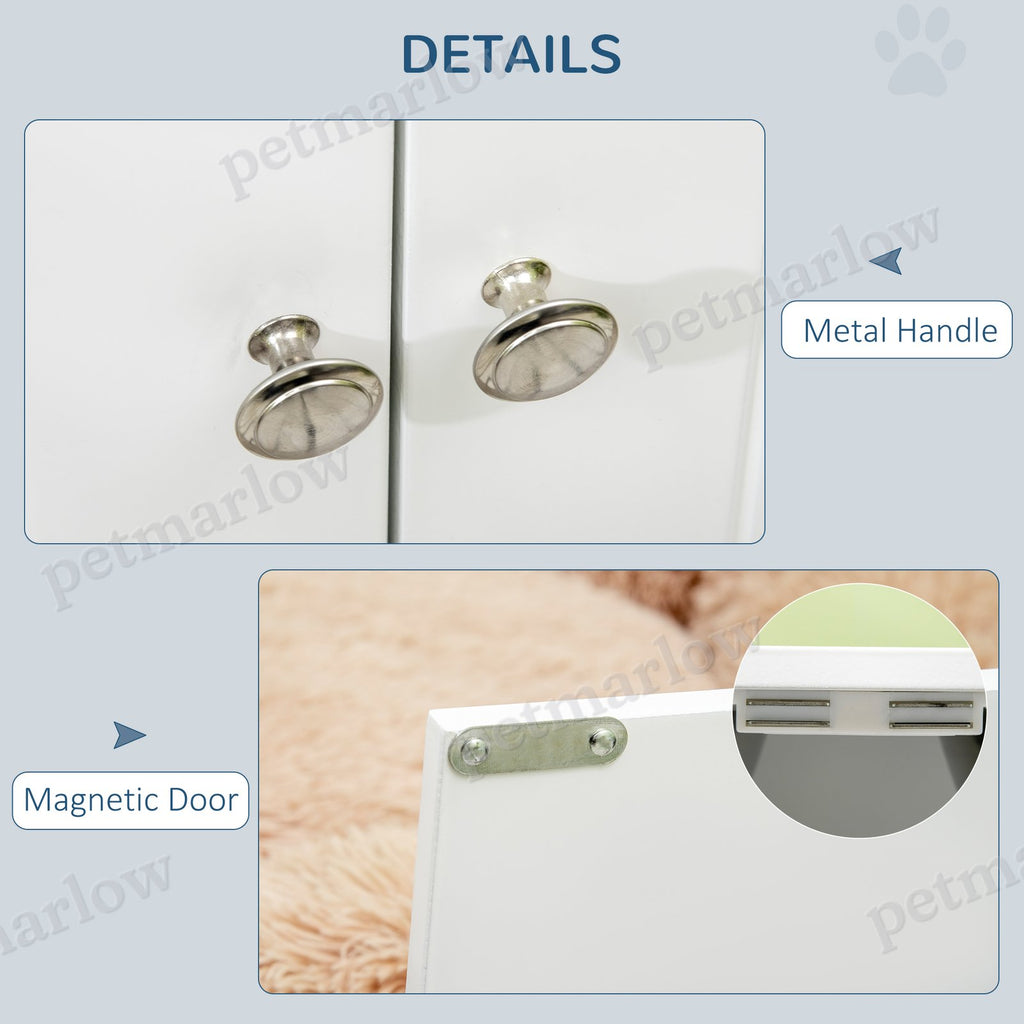 Large Elevated Dog Bowls with Storage Cabinet – view 3