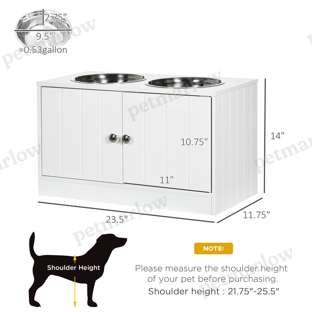 Large Elevated Dog Bowls with Storage Cabinet – view 5