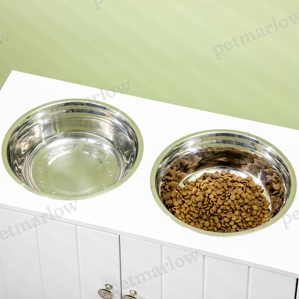 Large Elevated Dog Bowls with Storage Cabinet – view 6