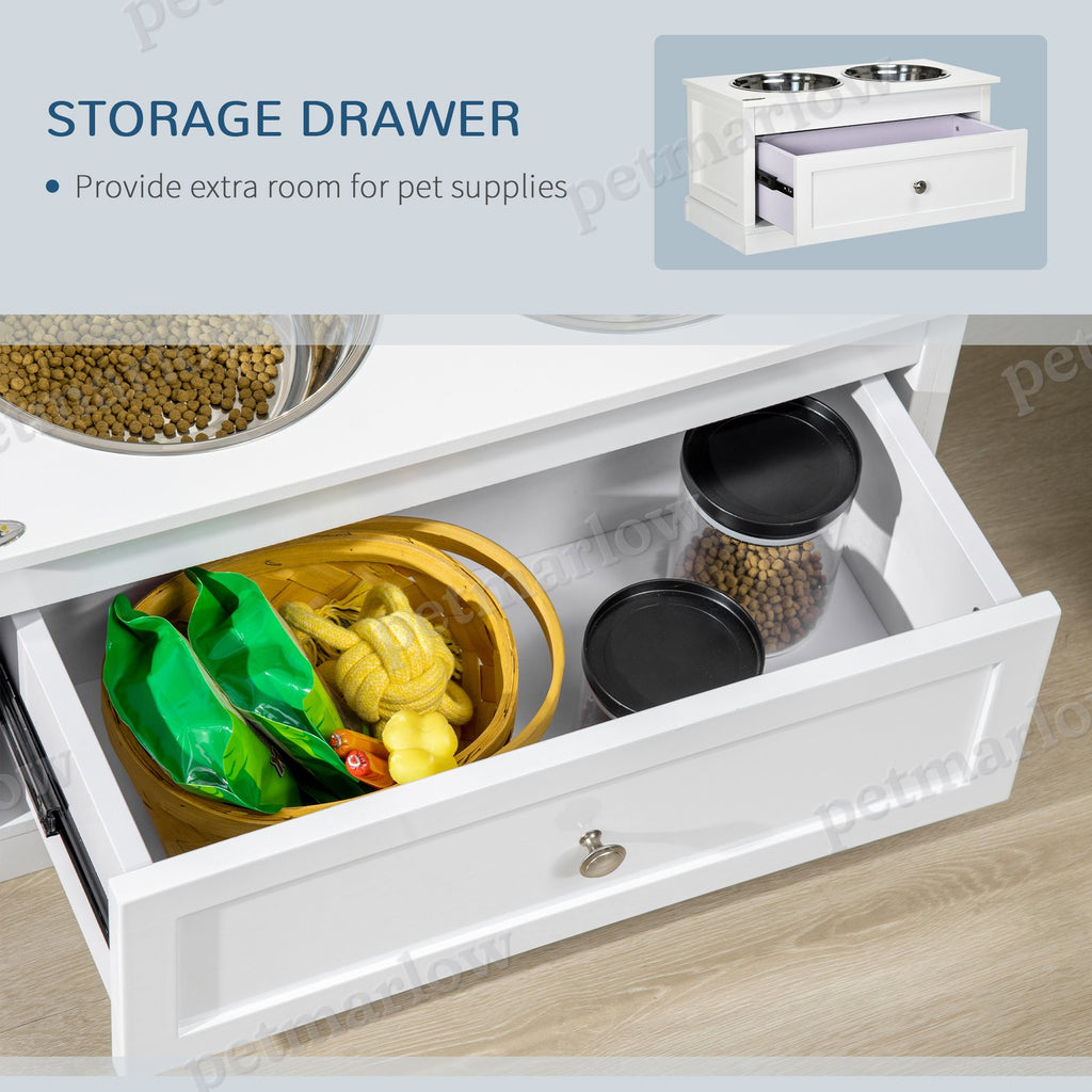 Large Elevated Dog Bowls with Storage Drawer for Easy Feeding – view 4
