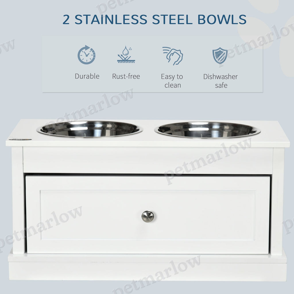 Large Elevated Dog Bowls with Storage Drawer for Easy Feeding – view 5