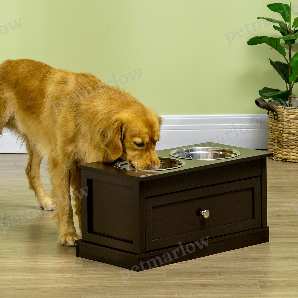 Large Elevated Dog Bowls with Storage Drawer for Easy Feeding – view 6