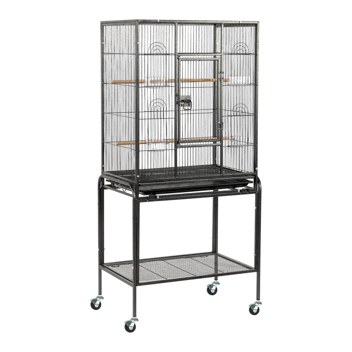 Large Flight Bird Cage with Rolling Stand for Small Birds