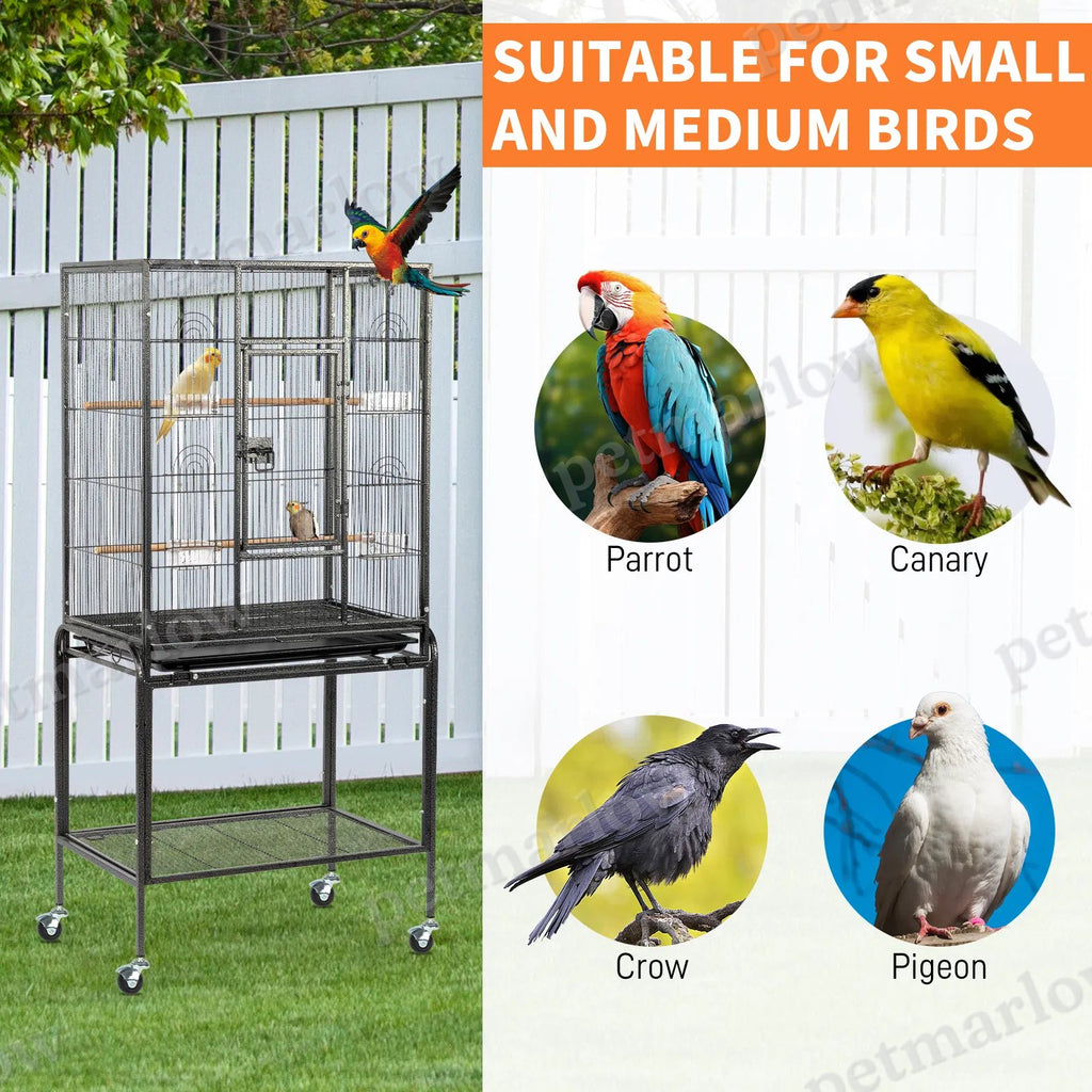 Large Flight Bird Cage with Rolling Stand for Small Birds – view 3