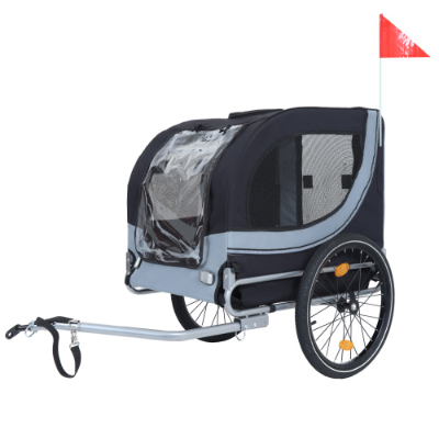 Large Folding Bike Trailer for Dogs – Black Gray
