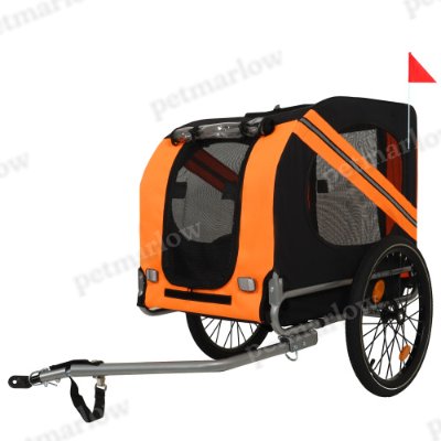 Large Folding Bike Trailer for Dogs – BlackOrange