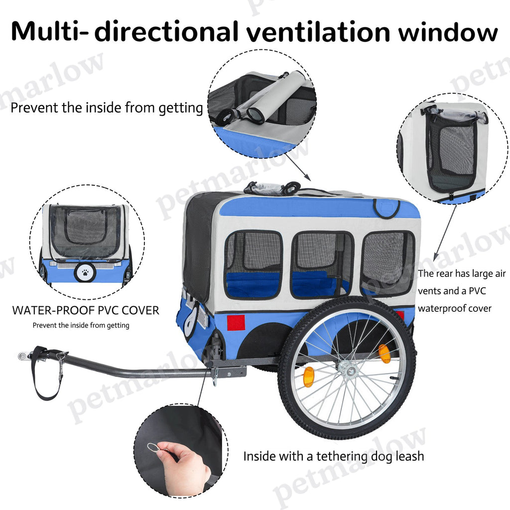 Large Folding Bike Trailer for Dogs - All-Terrain Design – view 4