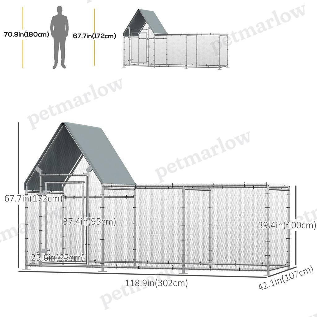 Large Galvanized Chicken Coop for Poultry and Small Animals – view 4