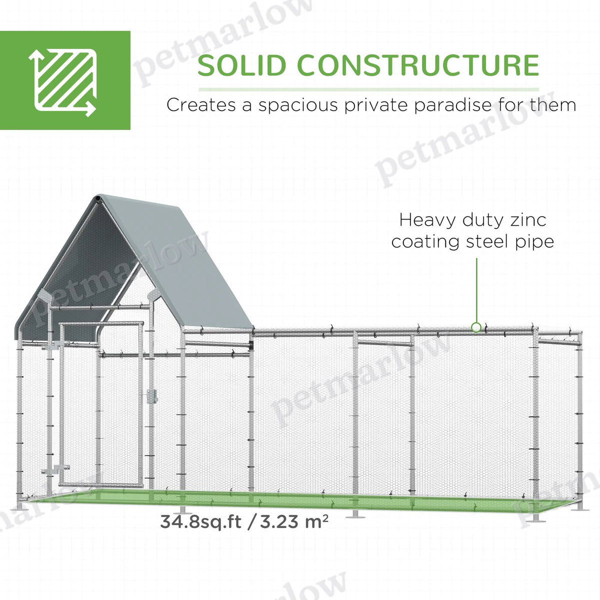 Large Galvanized Chicken Coop for Poultry and Small Animals – view 5