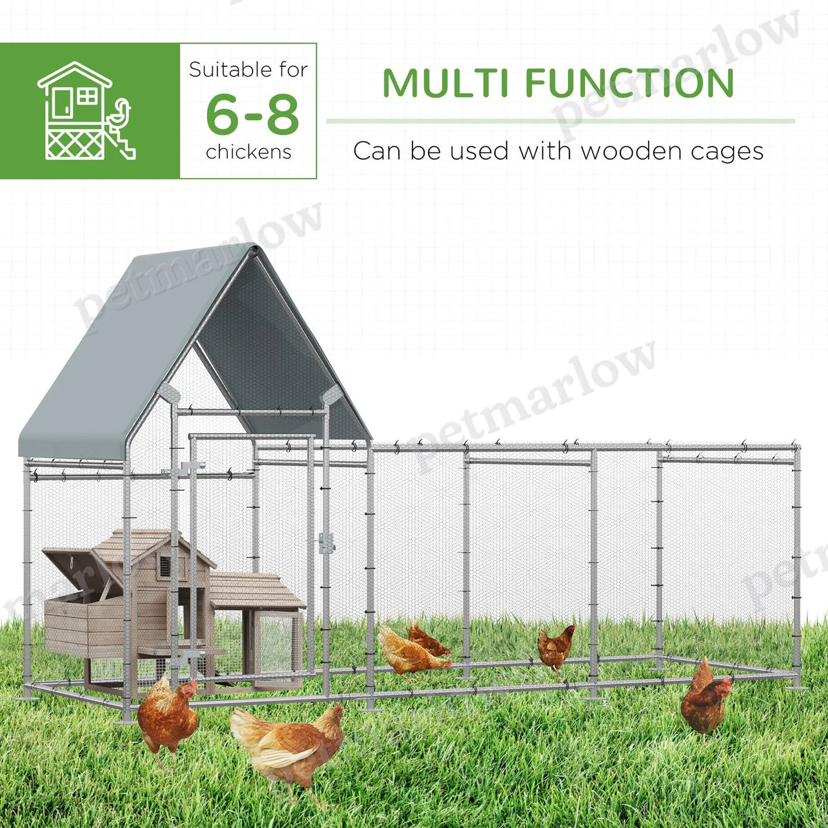 Large Galvanized Chicken Coop for Poultry and Small Animals – view 6