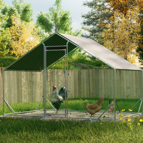 Large Metal Chicken Coop for Secure Outdoor Shelter