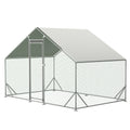 Large Metal Chicken Coop for Secure Outdoor Shelter – Silver