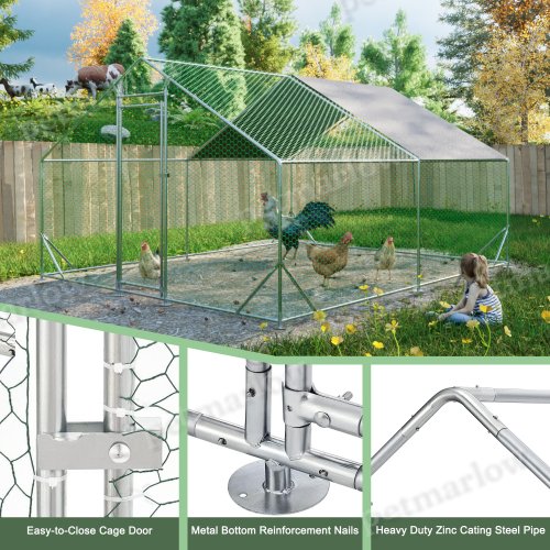 Large Metal Chicken Coop with Walk-In Design for Poultry – view 6