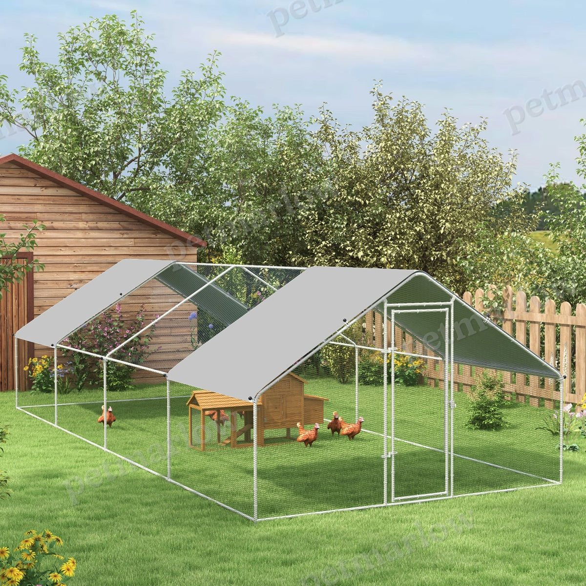 Large Metal Chicken Coop with Waterproof Cover – view 4