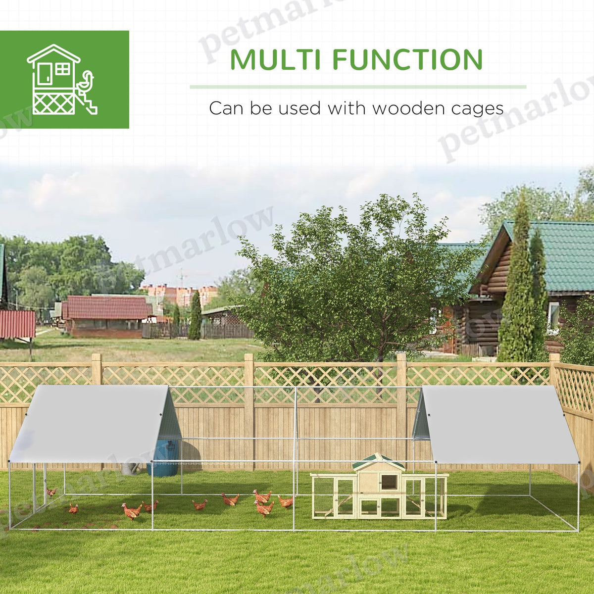 Large Metal Chicken Coop with Waterproof Cover – view 6