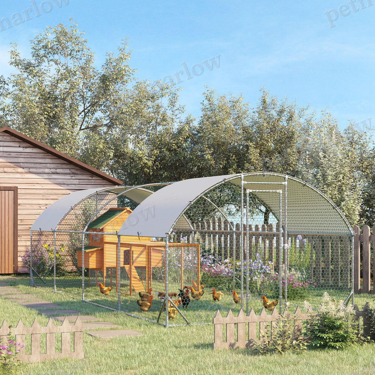Large Metal Chicken Coop with Waterproof Cover for Outdoor Use – view 5
