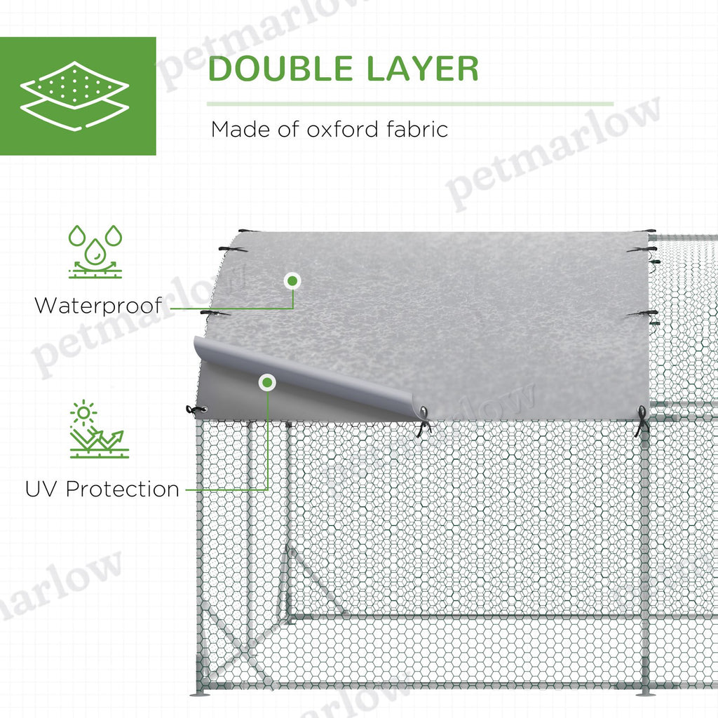 Large Metal Chicken Coop with Waterproof Cover for Outdoor Use – view 6