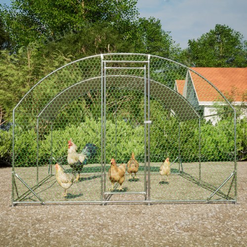 Large Metal Chicken Coop with Waterproof Cover for Poultry – view 3