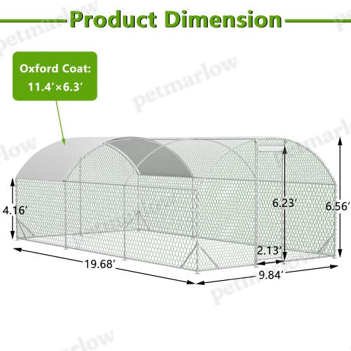 Large Metal Chicken Coop with Waterproof Cover for Poultry – view 5