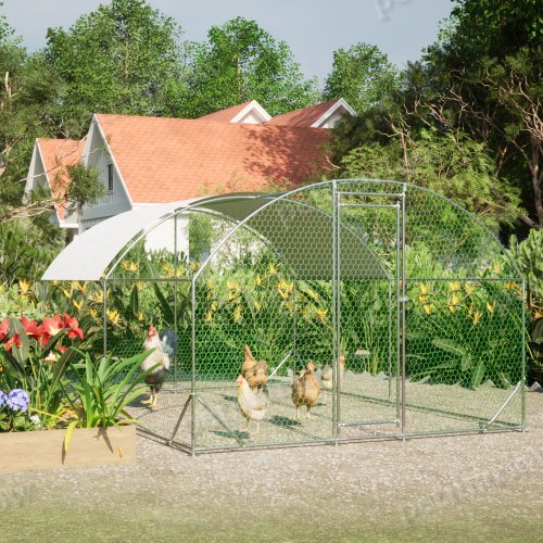 Large Metal Chicken Coop with Waterproof Cover for Poultry – view 5