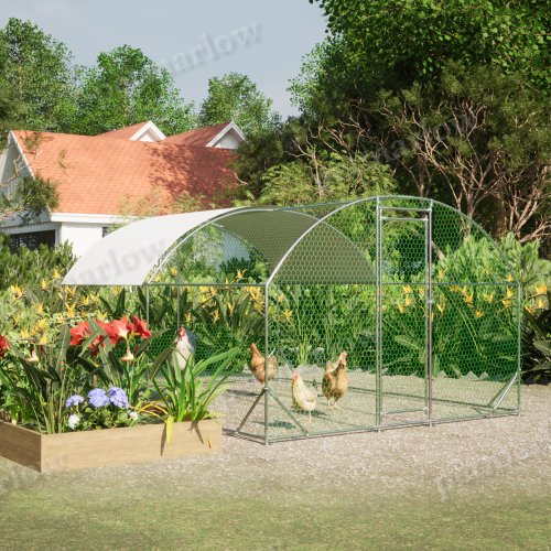 Large Metal Chicken Coop with Waterproof Cover for Poultry – view 6