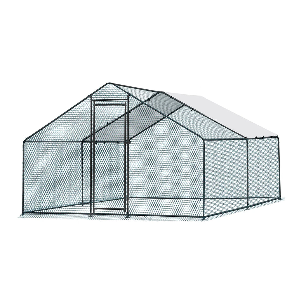 Large Metal Chicken Coop with Waterproof Cover